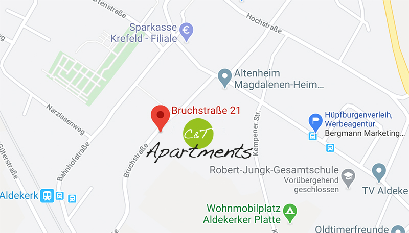 Lage C&T Apartments im Ort